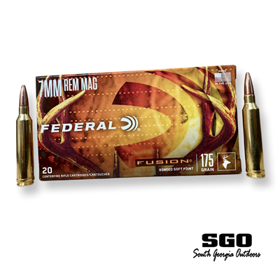 FEDERAL FUSION 7mm REM MAG 175 GRAIN BONDED SOFT POINT 20 ROUND BOX