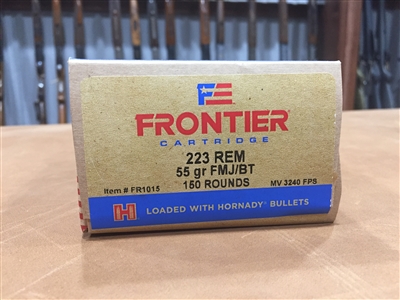 Hornady Frontier 223 Rem Brass 55gr FMJ/BT 150 Rounds USA MADE
