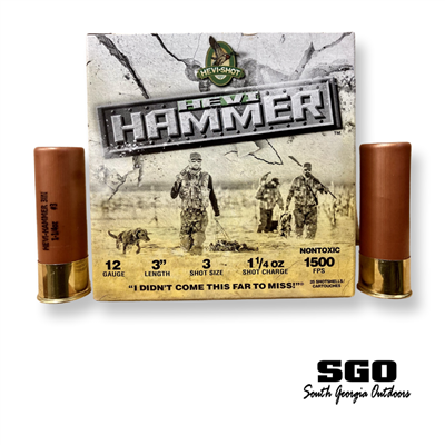 HEVI-SHOT HEVI HAMMER 12 GA. 3'' NONTOXIC #3 SHOT 1 1/4OZ. 1500 FPS 25 ROUND BOX