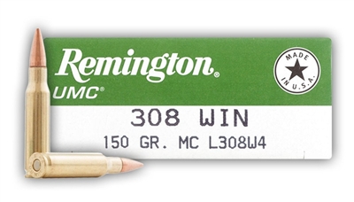 REMINGTON 308 WIN 150GR MC 20 RND BOX