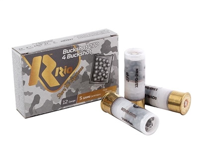 RIO 12GA 2 3/4'' 27 PELLET 4 BUCK BUCKSHOT 250 ROUNDS