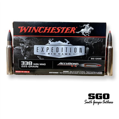 WINCHESTER EXPEDITION BIG GAME 338 WIN MAG 225 GRAIN ACCUBOND CT 2800 FPS 20 ROUND BOX