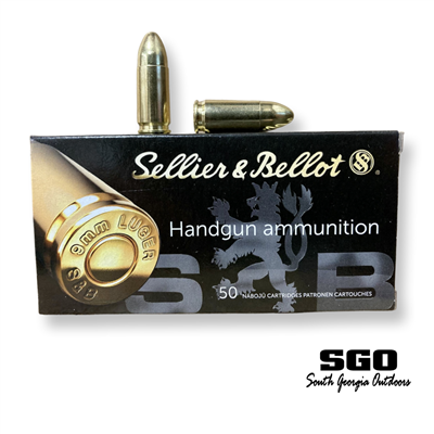 SELLIER & BELLOT 9MM LUGER  115GR FMJ BRASS CASING 50 ROUND BOX