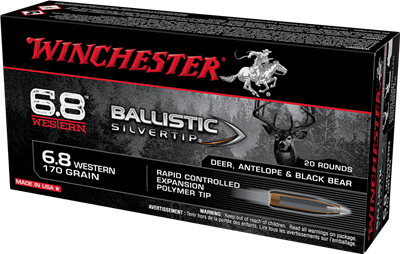 WINCHESTER  BALISTIC SILVER TIP 6.8 WESTERN 170GR  2920 FPS 20 ROUNDS