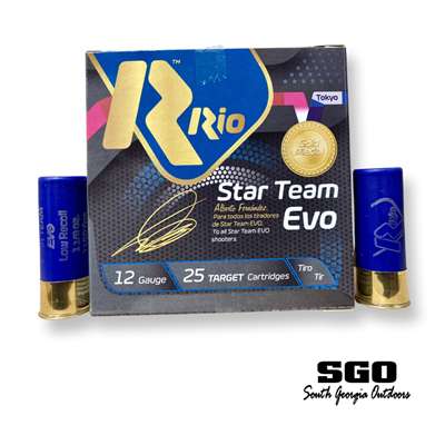 RIO STAR TEAM EVO LOW RECOIL 12 GA. 2 3/4'' 1150 FPS 1 1/8 OZ. # 8 SHOT 250 ROUND CASE