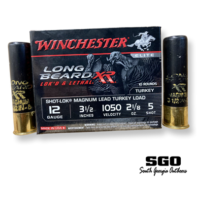 WINCHESTER ELITE LONG BEARD XR SHOT-LOK MAGNUM LEAD TURKEY LOAD 12 GA. 3 1/2 IN. 1050 FPS 2 1/8 OZ. #5 SHOT 10 ROUND BOX