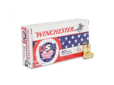 WINCHESTER 40 S&W USA TARGET PACK 180 GR 50 ROUNDS