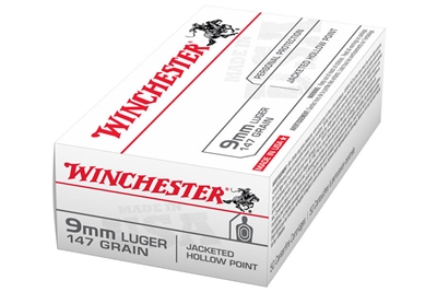 WINCHESTER 9MM 147 GRAIN JHP 50 ROUND BOX