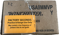WINCHESTER TARGET 9MM LUGER 115 GR FMJ USA9MMVP FACTORY SECONDS 1000 ROUNDS