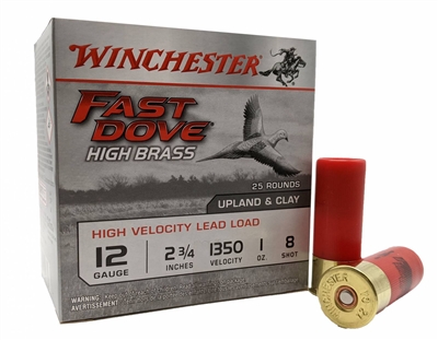 WINCHESTER FAST DOVE 12 GAUGE HIGH BRASS 2-3/4''  1 OZ 1350 FPS 250 ROUNDS