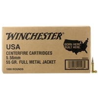 WINCHESTER 5.56MM 55 GR M193 FMJ BRASS 3180 FPS 1000 ROUNDS