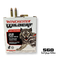 WINCHESTER WILDCAT 22 LR 40 GR. COPPER PLATED DYNAPOINT 1255 FPS 500 ROUND BOX