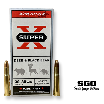 WINCHESTER SUPER X 30-30 WIN 150 GRAIN JHP 2390 FPS 20 ROUND BOX