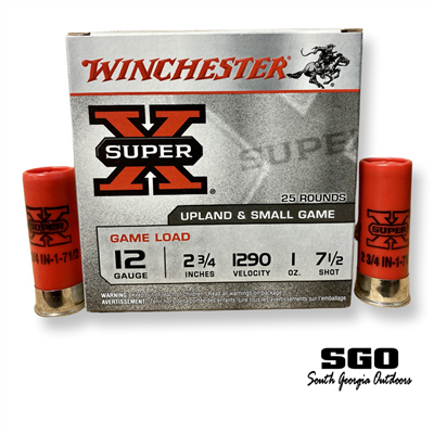 WINCHESTER SUPER-X UPLAND & SMALL GAME 12 GA. 2 3/4 IN. 1290 FPS 1 OZ. #7.5 SHOT 250 ROUND CASE