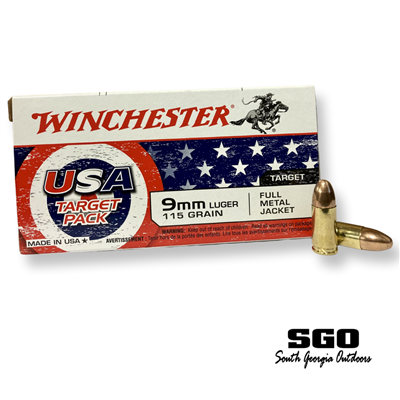 WINCHESTER 9MM LUGER TARGET PACK 115 GR FMJ 50 ROUNDS *FAST SHIPPING*