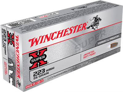 Winchester 223 Wssm 20rnd Box 55gr JACKETED SOFT POINT