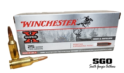 WINCHESTER 25 WSSM  120GR POSITIVE EXPANDING POINT 20 RND BOX