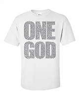 One God Scripture Bible Verse Black Print Men's T-Shirt (866)