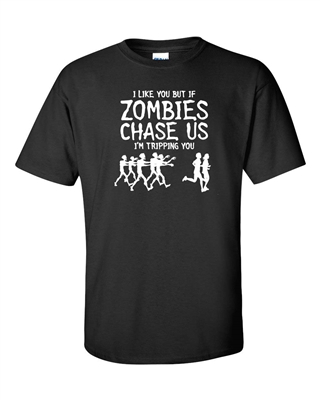 I Like You But if Zombies Men's T-Shirt White Print (292)
