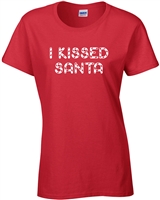 I Kissed Santa LADIES Junior Fit T-Shirt (587)