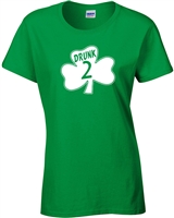 St. Patrick's Day Shamrock Drunk 2 LADIES Junior Fit T-Shirt (1060)