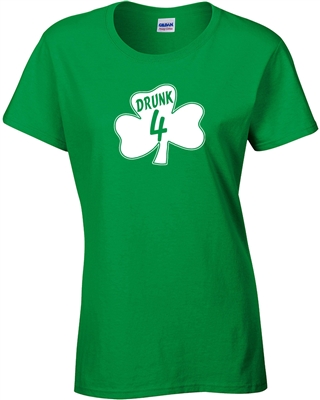 St. Patrick's Day Shamrock Drunk 4 LADIES Junior Fit T-Shirt (1060)