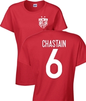Brandi Chastain US Soccer Front and Back JUNIOR FIT Ladies T-Shirt (1181)