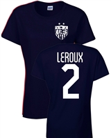 Sydney Leroux US Soccer Front & Back JUNIOR FIT Ladies T- Shirt (1190)