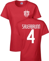 Becky Sauerbrunn US Soccer Front & Back JUNIOR FIT Ladies T- Shirt (1188)