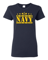 Navy Proud Mom LADIES Junior Fit T-Shirt (1543)