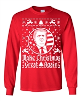 Make Christmas Great Again Donald Trump Ugly Sweater Men's LONG SLEEVE T-Shirt (1552)