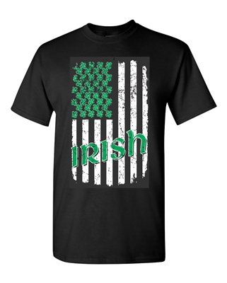 St. Patrick's Day Irish US Flag Men's T-Shirt (1587)