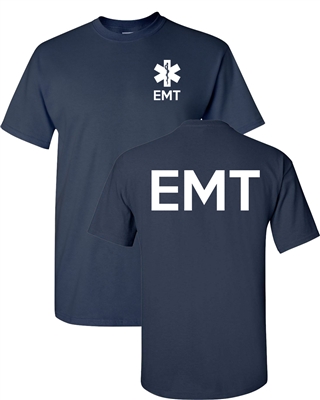 EMT Paramedic Emergency Services Front & Back Men's T-Shirt (1618)