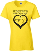 It Takes Two to Make a Day Go Right Ladies Junior Fit T-Shirt (1636)