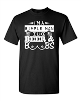I'm a Simple Man I Like Beer and Boobs Men's T-Shirt (1670)