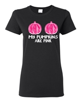 My Pumpkins Are Pink Breast Cancer Awareness Junior Fit Ladies T-Shirt (1688)