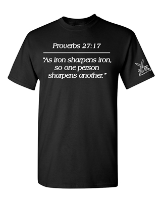 Proverbs 27:17 As Iron Sharpens Iron Men's T-Shirt (1675)