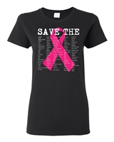 Save The Ladies-List of Names for Breasts Junior Fit Ladies T-Shirt (1689)