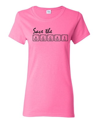 Save The Boobs Breast Cancer Awareness Ladies Junior Fit T-Shirt (1693)