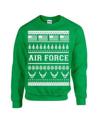 US Air Force Ugly Sweater Design Christmas Crew Sweatshirt (1708)