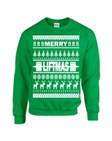Merry Liftmas Ugly Sweater Design Christmas Unisex Crew Sweatshirt (1712)
