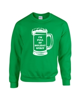 I'm Full of Holiday Spirit Beer Mug Christmas Unisex Crew Sweatshirt (1715)