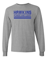 Hawkins Power And Light Stranger Things LONG SLEEVE Men's T-Shirt (1731)