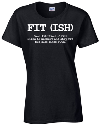 Fit (ISH) Fitness Workout Ladies Junior Fit T-Shirt (086)