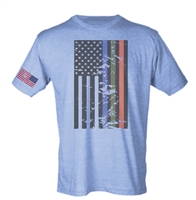 American Flag With Flag on Sleeve Sublimation Print Men's T-Shirt