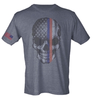 Skull Flag With Flag on Sleeve Sublimation Print Men's T-Shirt