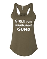 Girls Just Wanna Have Guns NL 6338 Ladies Racerback Tank Top (1217)