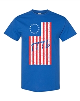 1776 Betsy Ross 13 Star Original US Flag Men's T-Shirt (999)