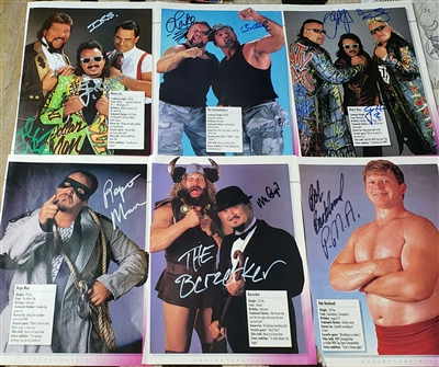 VINTAGE WWF MAGAZINE PAGE signed LOT OF 6