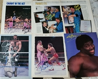 LOT OF 6 signed vintage wwf magazine pages